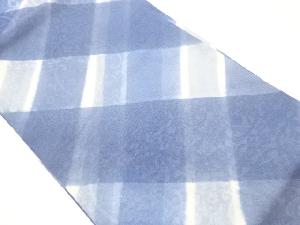 格子に花唐草模様夏用名古屋帯